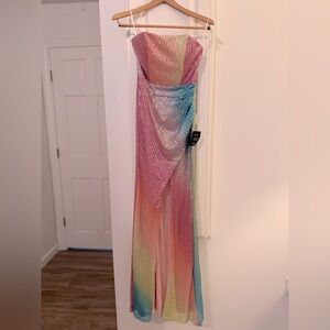 Lulus sequined high low dress small NWT